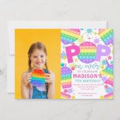 Photo Pop It Anniversaire Fête Invitation (Devant)