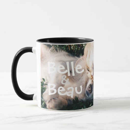 Photo pour Amoureux des chats de chien Custom Mug (Gauche)