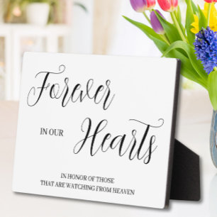 Photo Pour toujours dans nos coeurs Plaque de Tabletop a
