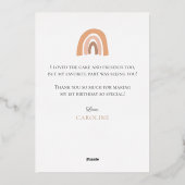 Photo Premier anniversaire Boho Rainbow Carte de r (Verso)