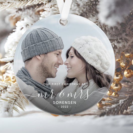 Photo Premier Noël Marié Script Blanc