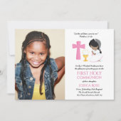 PHOTO Première Sainte Communion Invitations Black  (Devant)