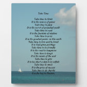 Photo Prenez le temps Poem Plaque (Devant)