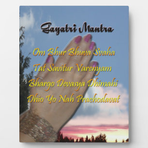 Photo Prière Mantra Gayatri Om Bhur Bhuvah, Plaque