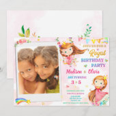 Photo Princesse invitation anniversaire Royal anni (Devant / Derrière)
