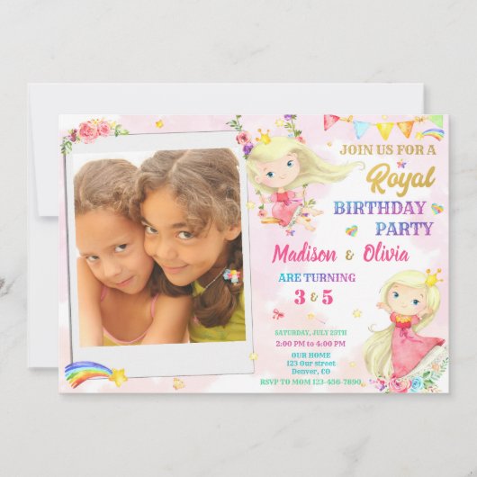 Photo Princesse invitation anniversaire Royal anni (Devant)