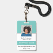 Photo professionnelle Badge Turquoise d'identifica (Avant avec lanière)