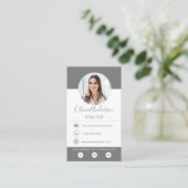 Photo professionnelle Carte de visite gris charbon (Debout devant)