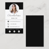 Photo professionnelle Carte de visite noir blanc (Devant / Derrière)