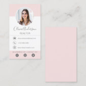 Photo professionnelle Carte de visite rose pâle (Devant / Derrière)