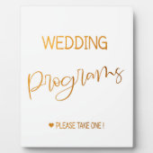 Photo Programmes de mariage signer Gold Tabletop Plaque (Devant)
