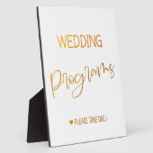 Photo Programmes de mariage signer Gold Tabletop Plaque (Côté)