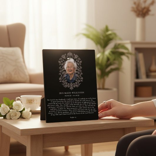Photo Psalm 23 In Loving Memory Plaque