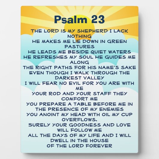 Photo Psalm 23 plaque (Devant)