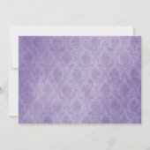 Photo Purple Damask Faire-part de mariage Monogram (Dos)