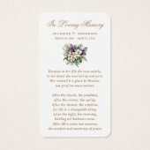 Photo Purple Floral Funeral Cartes de prières (Dos)