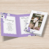 Photo Purple Floral Mariage Programme plié