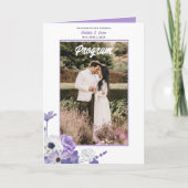 Photo Purple Floral Mariage Programme plié (Devant)