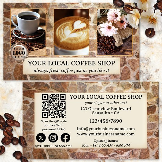 Photo QR Code Coffee Shop Carte de visite