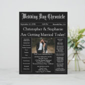 Photo QR Code Minimalist Newspaper Wedding Program (Staand voorkant)