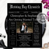 Photo QR Code Minimalist Newspaper Wedding Program
