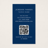 Photo QR code mode bleu foncé cartes de visite (Dos)
