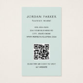 Photo QR code mode bleu vert cartes de visite (Dos)