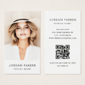 Photo QR code mode modèle carte de visite blanc (Devant & derrière)