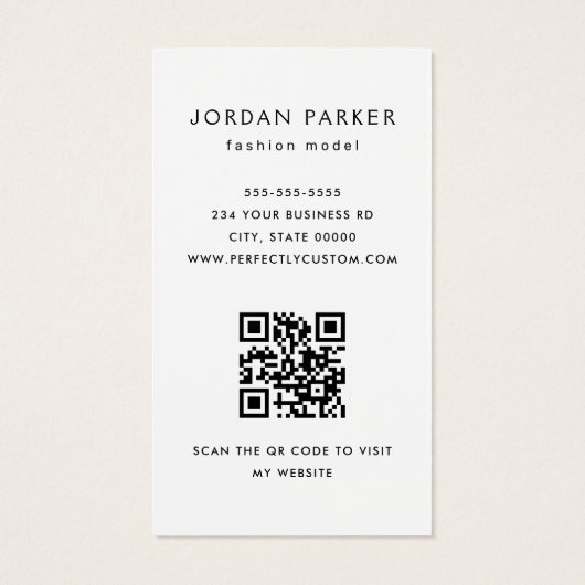 Photo QR code mode modèle carte de visite blanc (Dos)