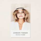 Photo QR code mode modèle carte de visite blanc (Devant)