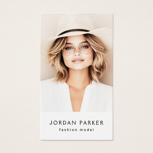 Photo QR code mode modèle carte de visite blanc (Devant)