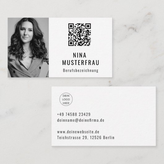 Photo QR Code Modèle Carte de visite (Devant / Derrière)