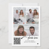 Photo QR code typographie mariage carte de remerci (Dos)