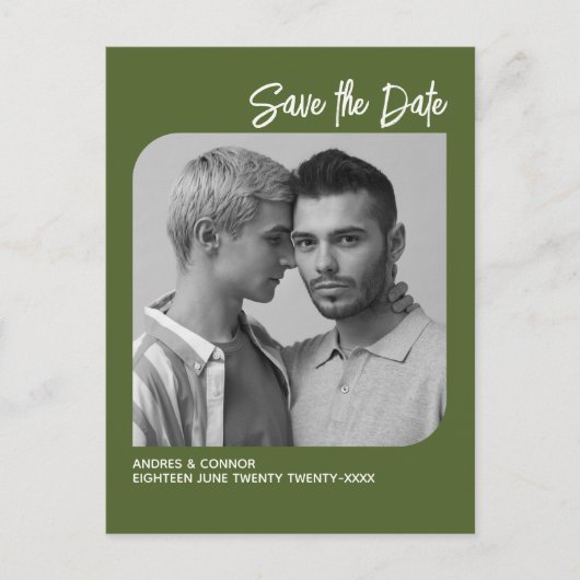 Photo raffinée Enregistrer la date Carte postale v (Devant)