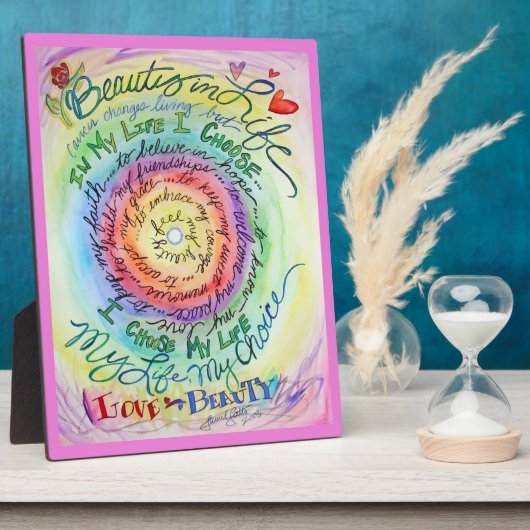 Photo Rainbow Cancer Poem Affirmation Art Plaque (Côté)