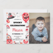 Photo Red Ballon Halloween Invitations d'anniversa (Devant)
