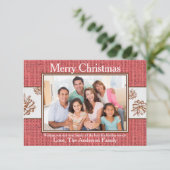 Photo Red Burlap Pinecones - Carte de Noël 3x5 (Debout devant)