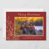 Photo Red Gold Joyeux Noël Carte photo (Devant)