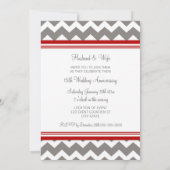 Photo Red Grey Invitation du 15e anniversaire (Dos)