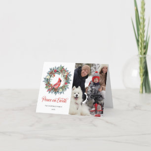 PHOTO Red Kardinaal Wreater Kerstmis Feestdagen Kaart