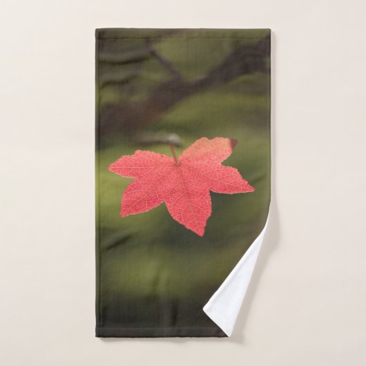 Photo Red Maple Leaf Nature (Serviette à main)