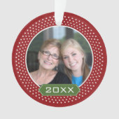 Photo Red Polka Dot Frame et année personnalisée (devant)