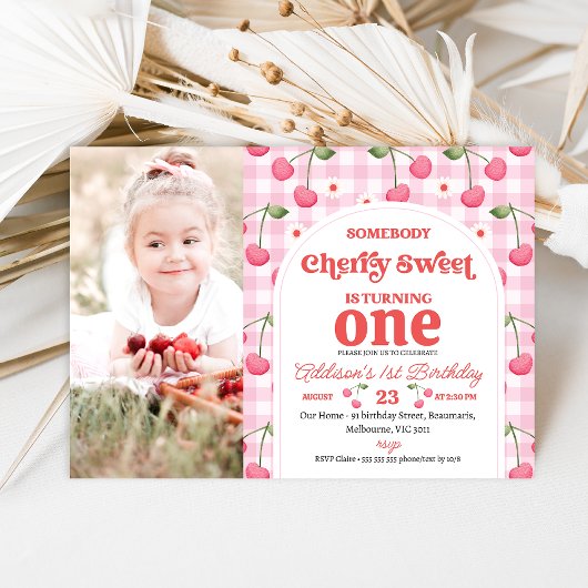 Photo Red Quelqu'un Cherry Sweet Invitation Annive