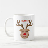 Photo Reindeer Face Mug personnalisé (Gauche)