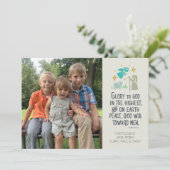 Photo religieuse Carte de Noël avec verset bibliqu (Debout devant)