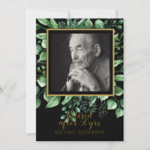 PHOTO Retraite Invitation Black Gold Feuilles (Devant)