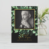 PHOTO Retraite Invitation Black Gold Feuilles (Debout devant)