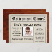 Photo Retraite Party Invitation du journal (Devant / Derrière)