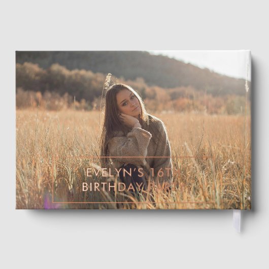 Photo Retro Elegant Blush Sweet 16 (Verso)