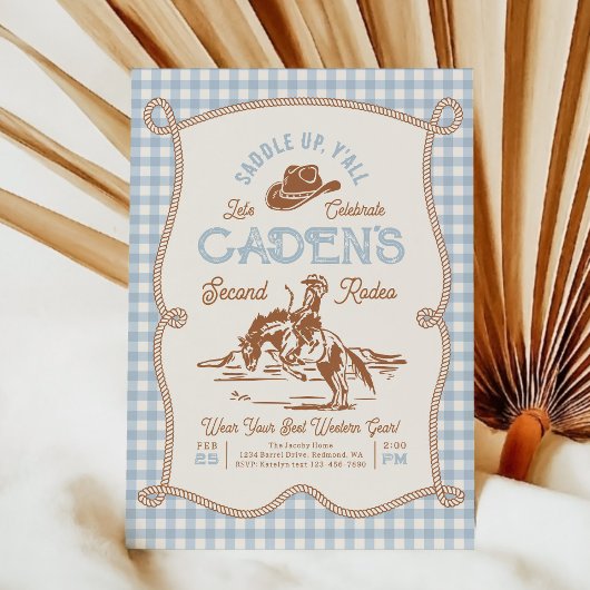 Photo Rodeo Birthday Invitation Kaart